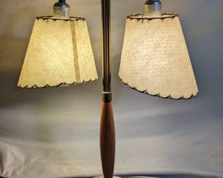 Lot 170: Midcentury modern table lamp with parchment shades; 23 " high