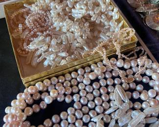 Over 150 strands of genuine freshwater, baroque and unique pearls..owners lived in Japan in the 40's