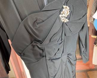 VINTAGE SATIN GOWN WITH BROOCH