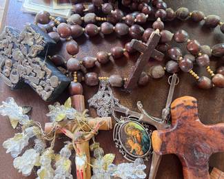 Tons of Catholic relics, rosaries, statuary