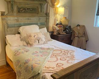 East Lake Victorian hand painted bed , full size