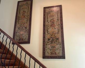 Pair of large painted screens
