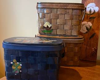 Vintage painted basket by Caro-Nam 