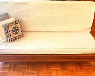 MCM Danish Wood Sofa With Upholstered Cushion