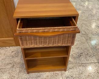 Side table with wicker drawer $40