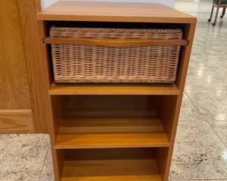 Side table with wicker drawer $40