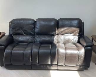La-Z-Boy 3 seats sofa, brown leather 85"x 41"x41" $400