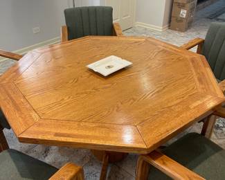 Poker Game table 52" across plus 5 chairs $250