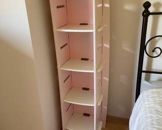 storage shelving unit white/pink 59"x16"x 14"deep $40