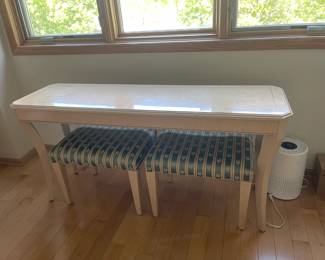 DREXEL Console table 56"X17"X27.5"  PLUS 2 benches $150 