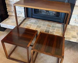 Rosewood Coffee Table & Nesting Side Tables-By Askel Kjaersgaard