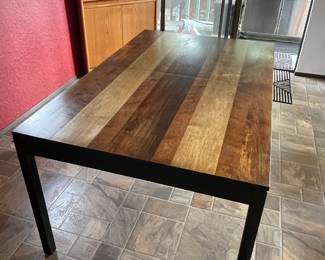 Milo Baughman Tri-Wood Parsons Dining Table