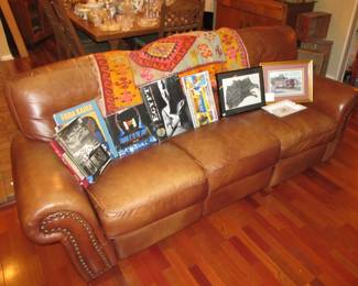 Leather recliner sofa