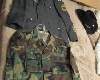 Vintage military uniforms