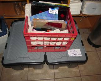 Stained glass 3 bin craft supplies with glass.