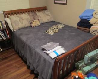 Queen-size bed w/ mattress set in good condition.