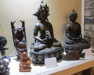 Fine BRONZE SCULPTURE temple Buddhist statues (2 available)