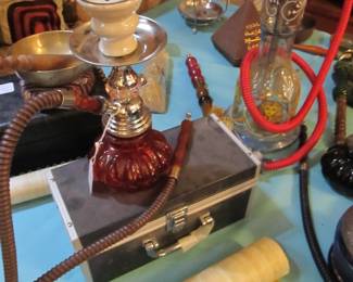 Nice collection of HOOKHAS and accessories. Egyptian art, incense, Hookah storage boxes, and more!