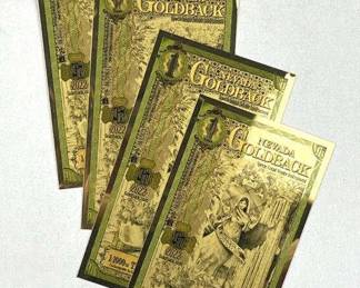 (4) 1/1000th Oz 24k Gold Nevada Goldbacks