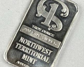 1oz Silver Bar, Northwest Territorial Mint .999