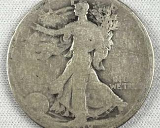 1918-D Walking Liberty Silver Half Dollar, US 50c