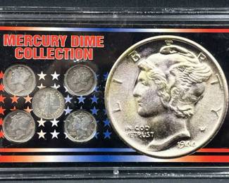 (5) Mercury Dime Collection Set, All Decades
