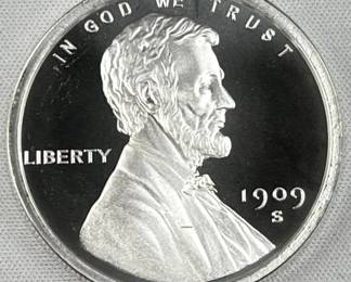 1oz Silver 1909-S VDB Style Lincoln Round .999