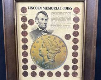 Framed Lincoln Memorial Cents, Brilliant Unc