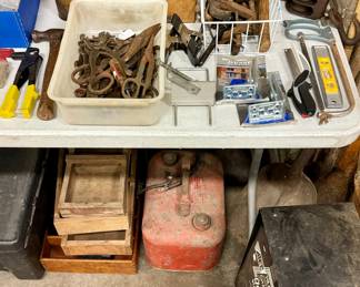 Vintage Tools, Gas Can, Oil Can, Battery Charger