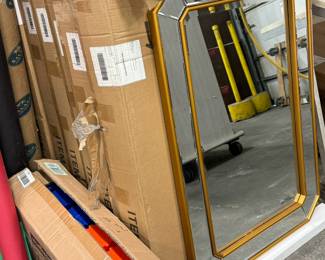 Group of 6 or 7 NIB Gold Framed Mirrors