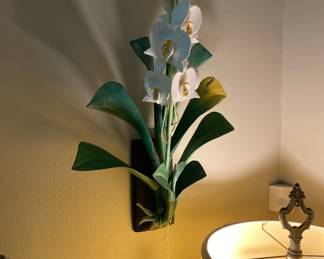 MCM wooden wall hanging orchid 