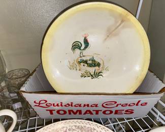 The Chanticleer plate may be cracked but what about this super cool tomato box?!