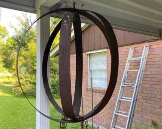 Rusty metal hanging garden art