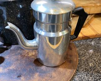Neat aluminum drip coffee pot