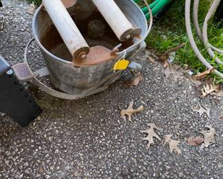 Antique ringer mop bucket