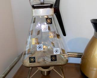 MCM atomic coffee pot carafe and warmer stand