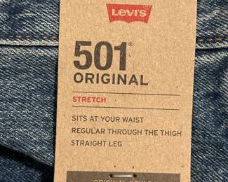 Men’s Levi clothing.