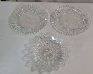 Federal Glass Platters 2 And Serving Bowl
