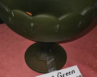 GREEN INDIANAN COMPOTE VINTAGE