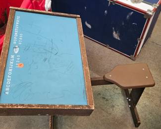 VINTAGE CHILD'S CHALKBOARD DESK