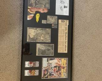 Framed WSU memorabilia. With autographs. 20x40