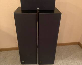 JBL speakers. Tall ones are 32x10x12