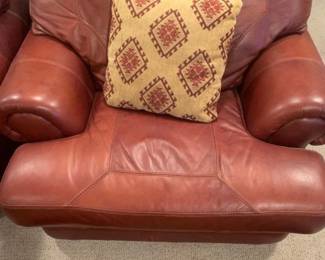Leather chair. Oversized. Bought from Furniture Row. Matches lots 1000, 1002 and 1003. Bring help to load. Located in the basement