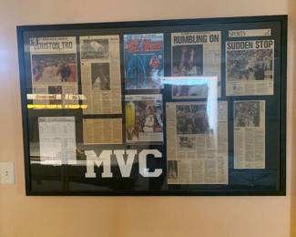 WSU framed memorabilia. 35x63