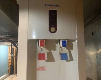Purlogix water dispenser. Located in the basement