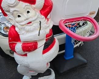 Blow mold Santa, Little Tikes adjustable height basketball hoop