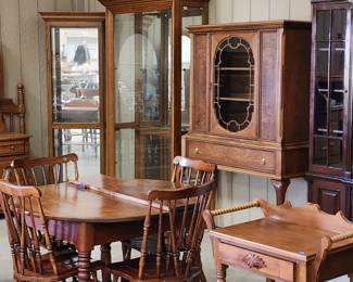 China cupboards, washstands, dining tables and more! Lots of furniture at this sale!