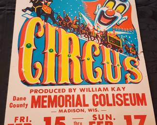 Vintage circus poster Dane County Coliseum  Madison, WI 