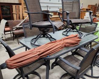 Many pieces of patio furniture