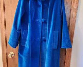 Stunning blue velvet vintage coat